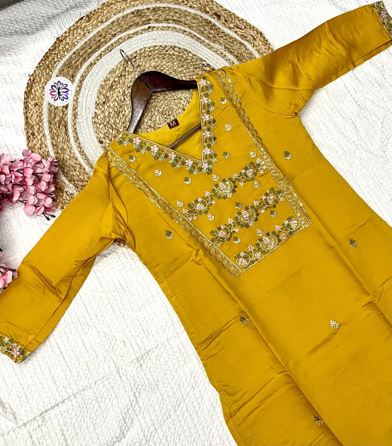 KF 5102 Kalaai Chanderi Silk Kurti With Bottom Dupatta Orders In India